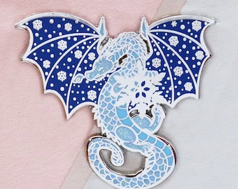 Snowflake Dragon Enamel Pin