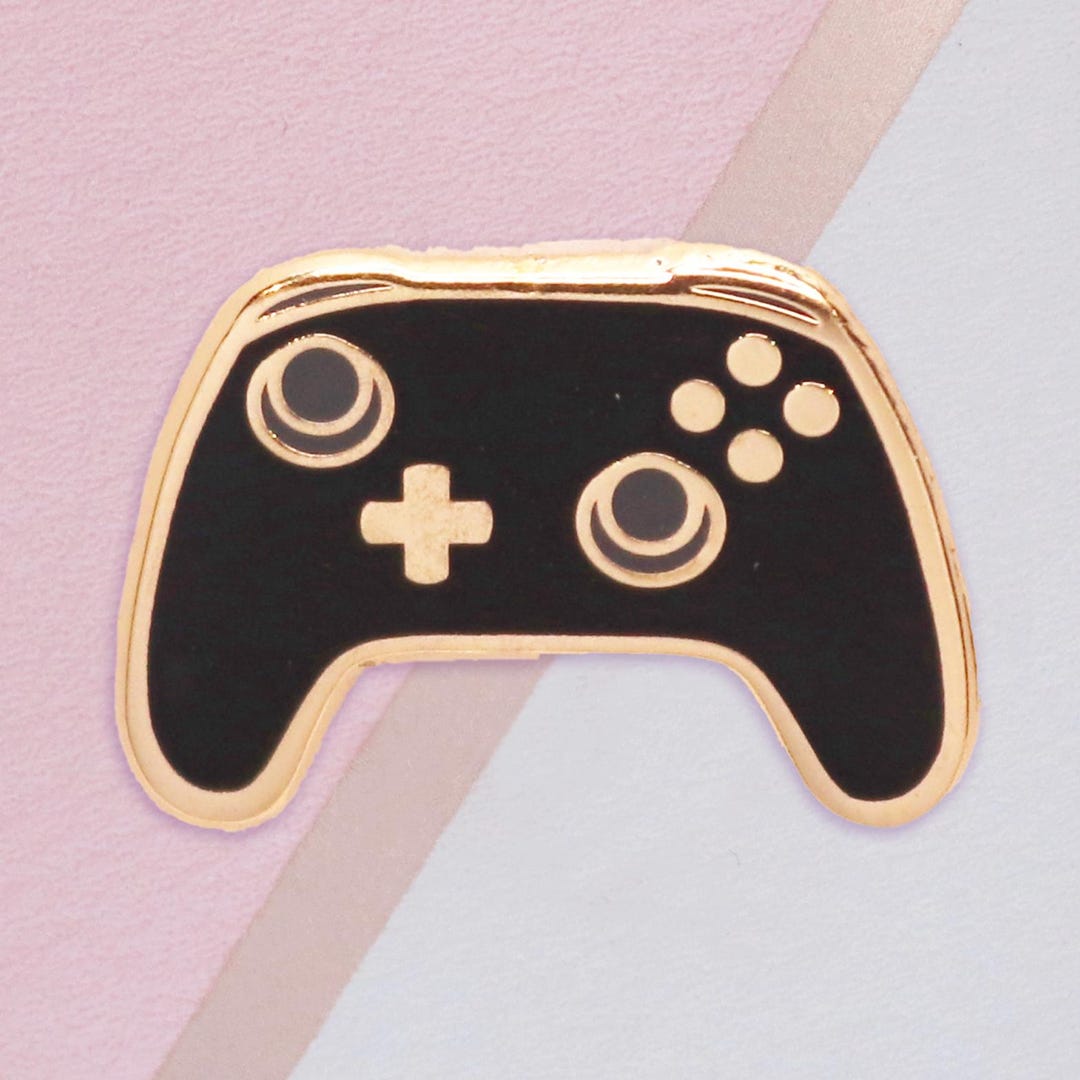Black Game Controller Mini Pin - Etsy