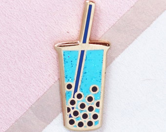 Blue Boba Bubble Tea Mini Pin