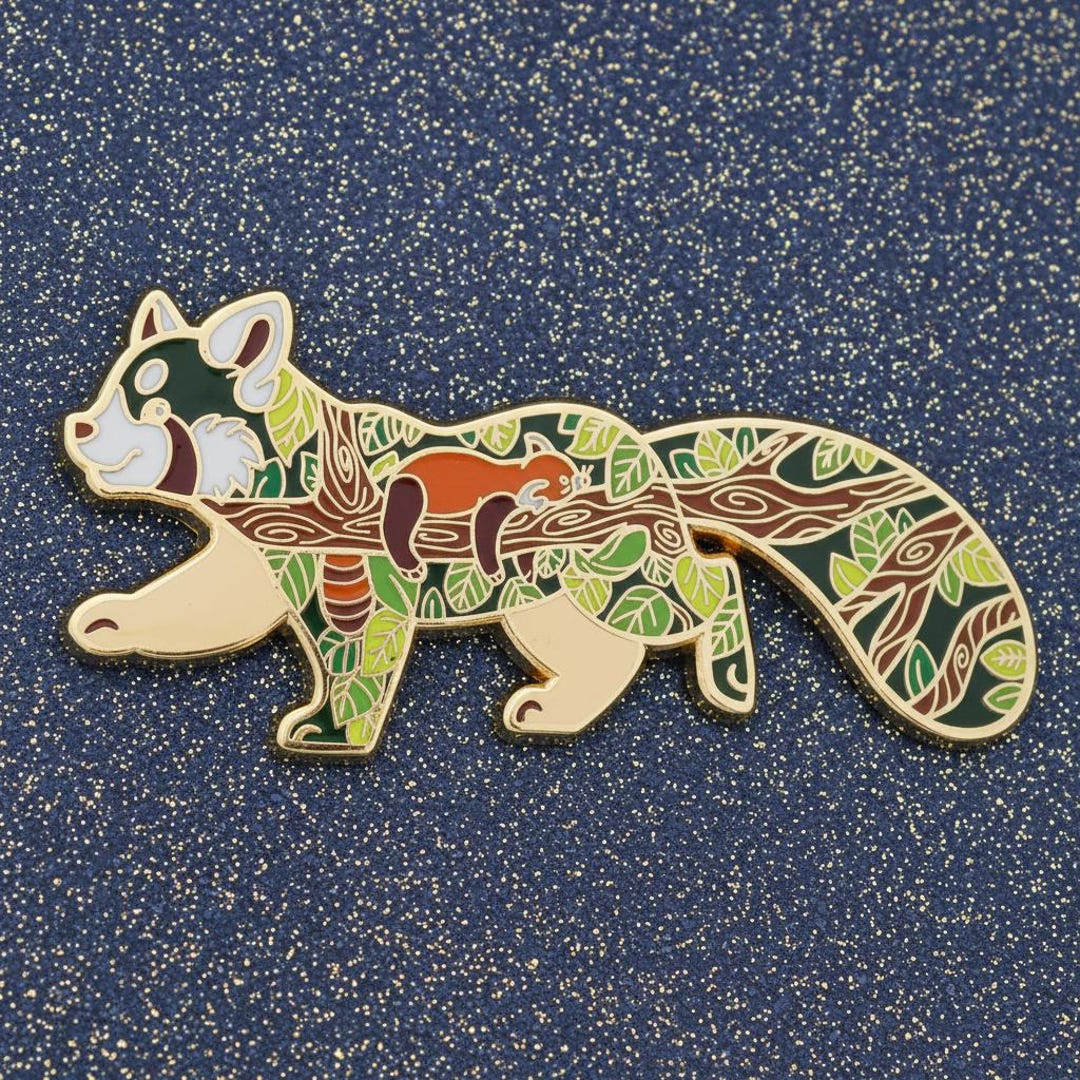 Pander Pic Pin Red Panda Enamel Pin - Etsy