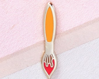 Orange Paintbrush Mini Pin