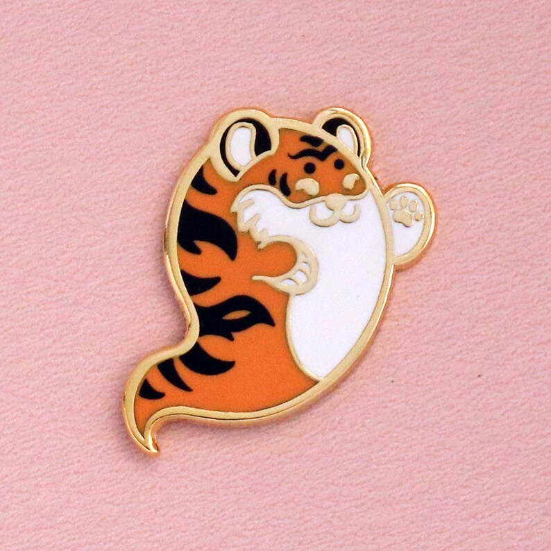 Tiger Ghost Mini Hard Enamel Pin