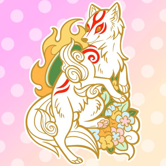 Buy Okami Button Pinback Set Amaterasu Okikurumi Ninetails Online