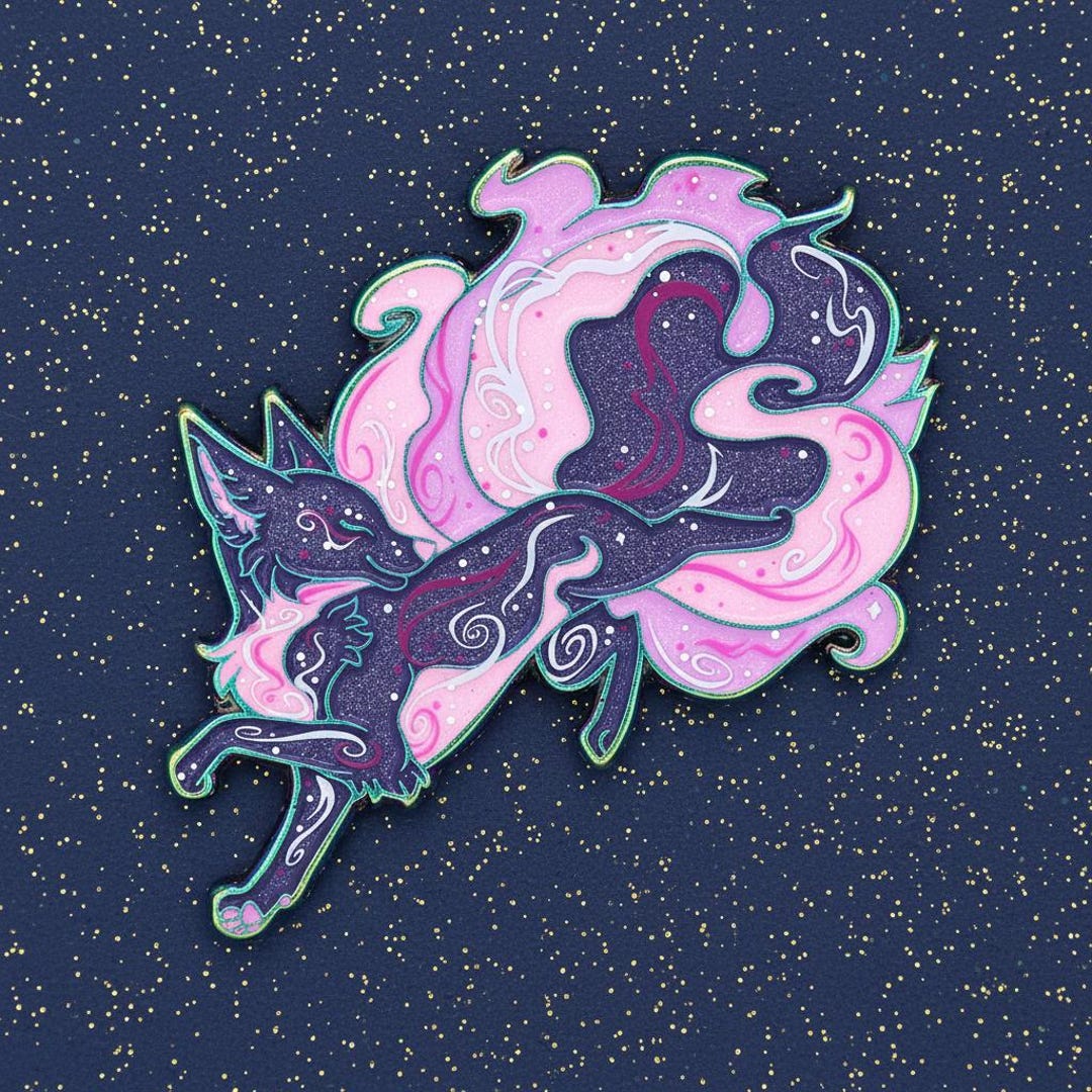 Rainbow Celestial Fox Limited Edition Enamel Pin - Etsy