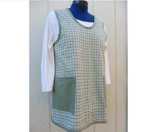 Green Plaid Smock Apron