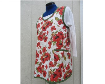 Poppies & Butterflies Smock Apron