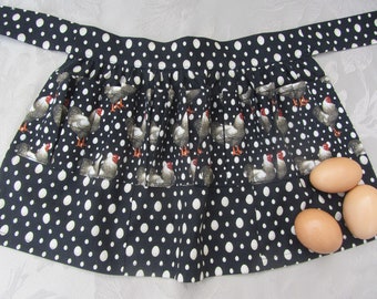 Child's Black & White Egg Collecting Apron