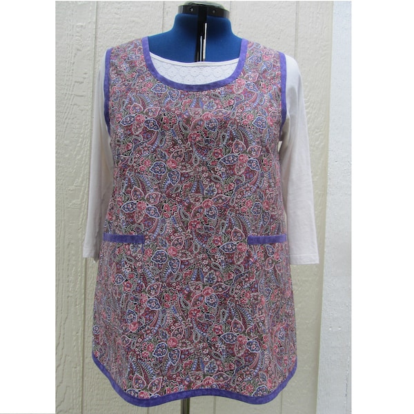 Pink Paisley Smock Apron