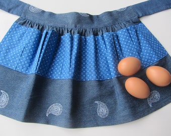 Child's Denim Egg Collecting Apron