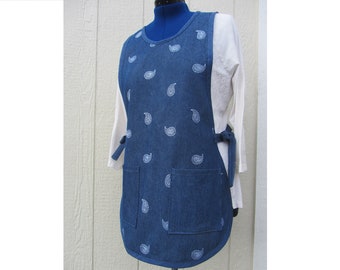 Denim  Paisley Cobbler's Apron