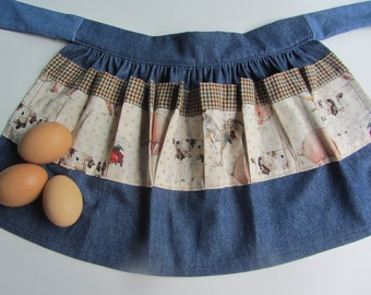 Farm Critters Denim Egg Apron