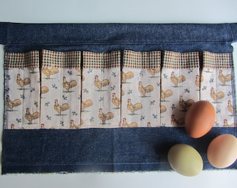 Fringed Denim Egg Collecting Apron