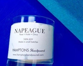 Online Only NAPEAGUE 8 oz. Tumbler Rose Violet Citrus HAMPTONS Handpoured Signature Village Series 100% SOY Candle Hand Poured