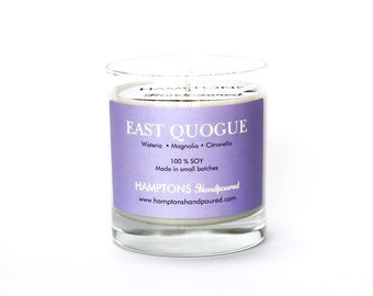 EAST QUOGUE 8 oz. Tumbler Wisteria Magnolia Citronella HAMPTONS Handpoured Signature Village Series 100% Soy Candle Hand Poured