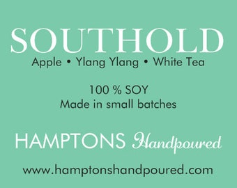 SOUTHOLD 8 oz. Tumbler Apple Ylang Ylang White Tea Hamptons Handpoured Signature Village Series 100% SOY Candle Hand Poured