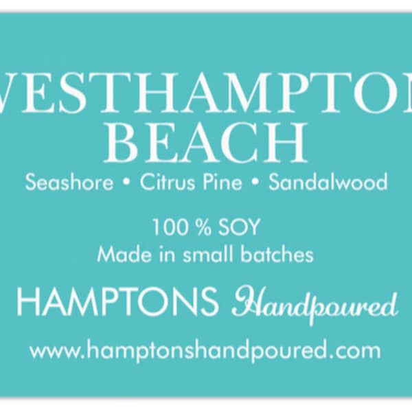 WESTHAMPTON BEACH WHB 8 oz. Tumbler Seashore Citrus Pine Sandalwood Hamptons Handpoured Signature Village Series 100% Soy Candle Hand Poured