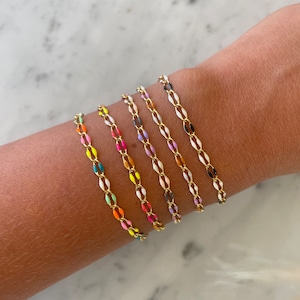 Multi Colored Enamel Bracelets, BFF Bracelets, Dainty Stacking Bracelets, Waterproof Bracelets, Womens Bracelets, Mommy and Me Bracelets,