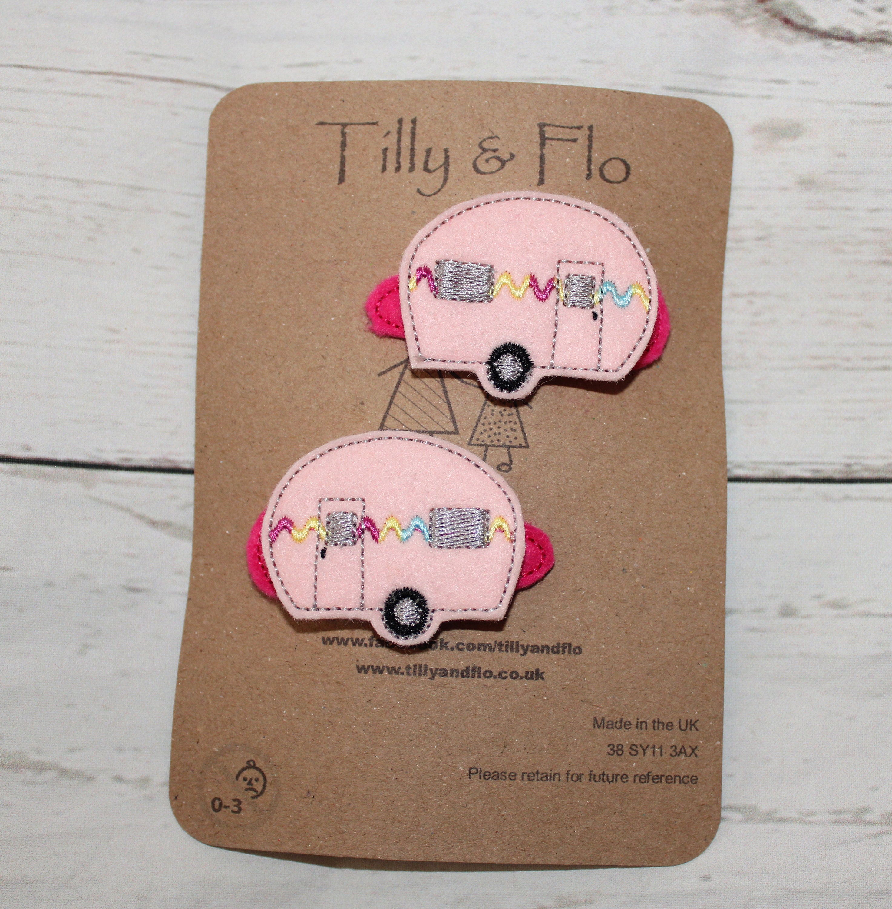 Caravan Hair Clip Pink Feltie Snap Clip Outdoors Etsy UK