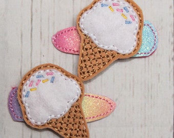 Ice Cream - Hair Clip - Snap Clip - Summer - Beach - Feltie