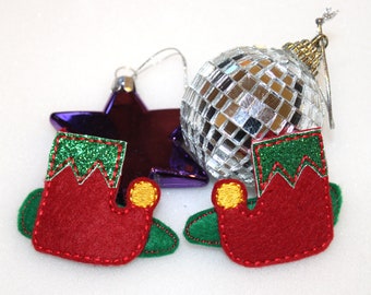 Cute Christmas Elf Shoe Hair Clips