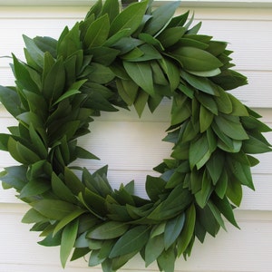 Fresh Bay Leaf Wreath 15", Winter Home Decor, Herbal Cooking, Soups, Natural Herbs, Crafts, Wedding, Handmade Rustic Farmhouse