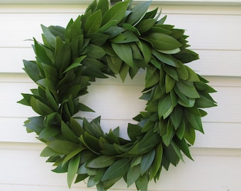 Fresh Bay Leaf Wreath 15", Winter Home Decor, Herbal Cooking, Soups, Natural Herbs, Crafts, Wedding, Handmade Rustic Farmhouse