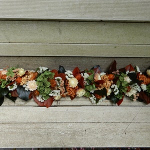 Dried Flower Garland, 4 ft, Table Runner, Mantle, Swag, Wedding, Home Decor, Floral Centerpiece, USA Grown, Handmade, Farmhouse Cottage Chic