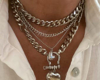 【mnem】silver) layered necklace Sterling Silver Layered Northstar Necklace Set, 925 Silver