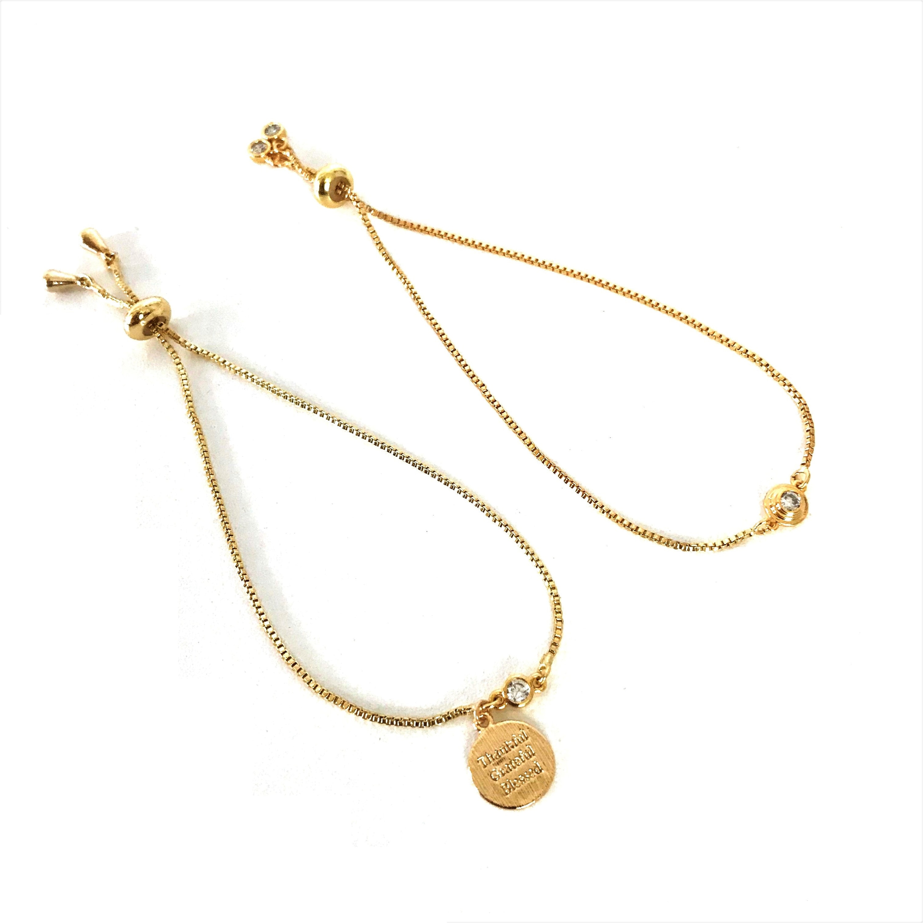 Thin gold chain bracelet for women expandable golden bracelet Etsy