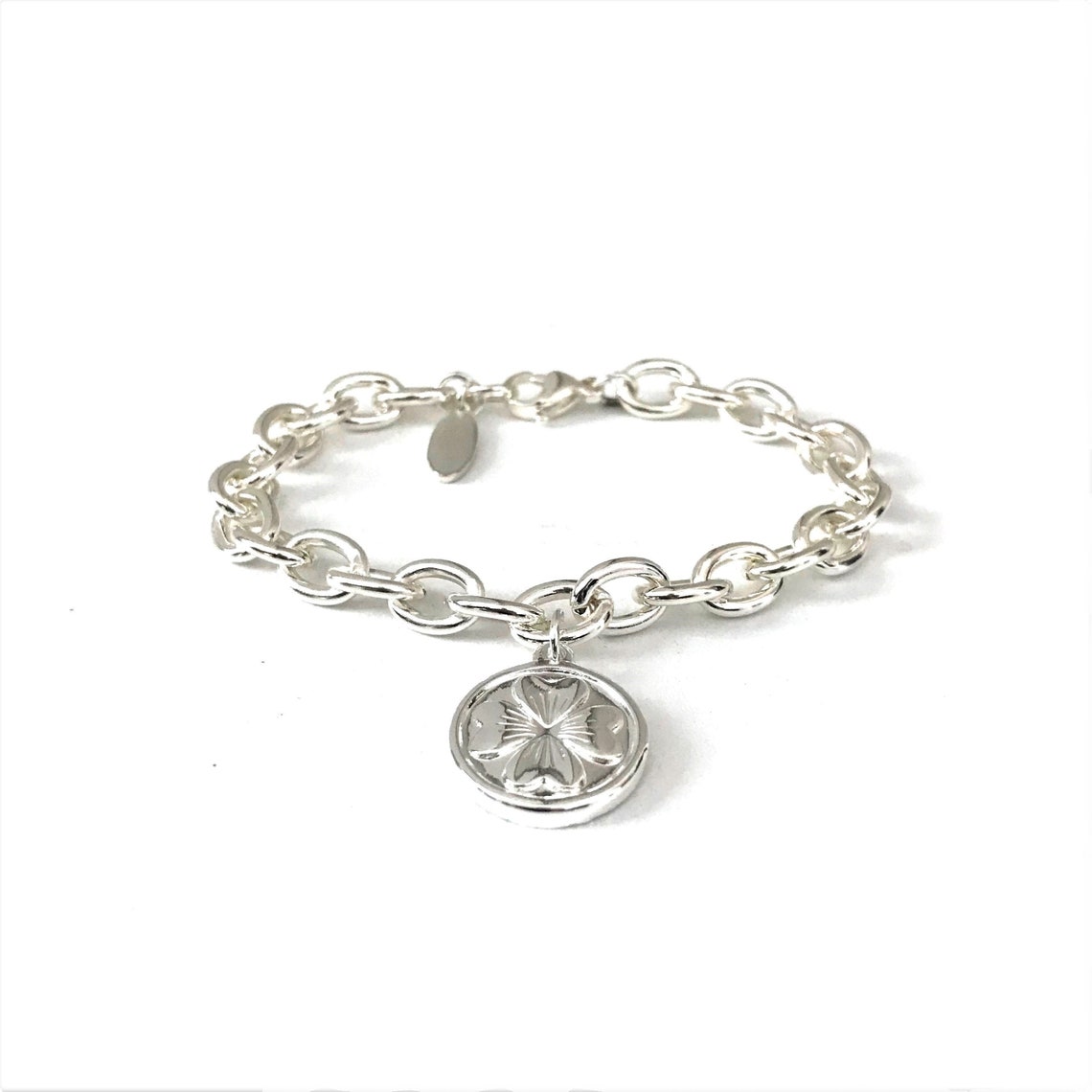 Lucky bracelet for women silver lucky charm bracelet clover Etsy
