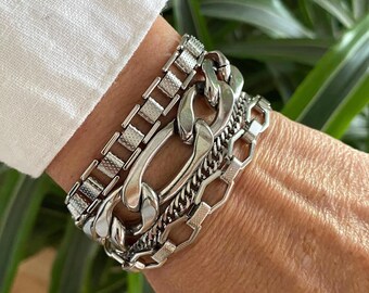 BRACCIALE ACCIAIO CUORI REGOLABILE | Marlù Gioielli