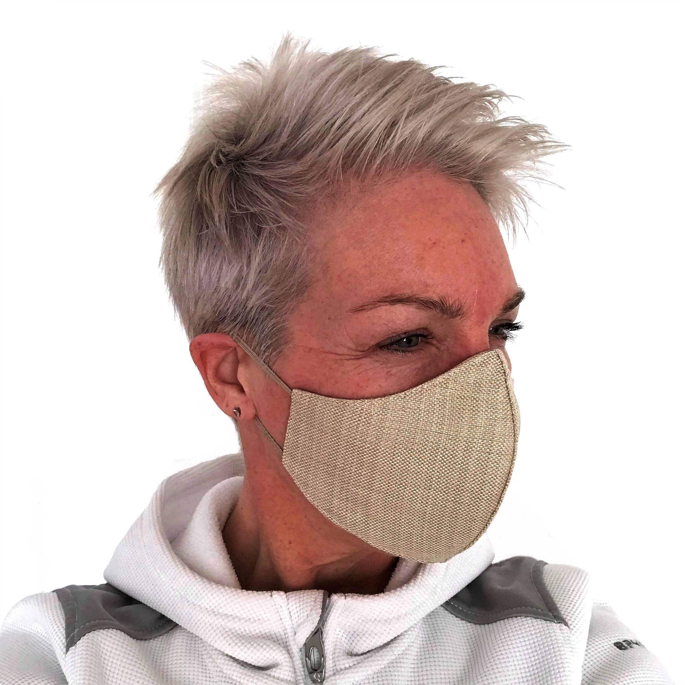 Linen face mask with polypropylene filter and adjustable Etsy