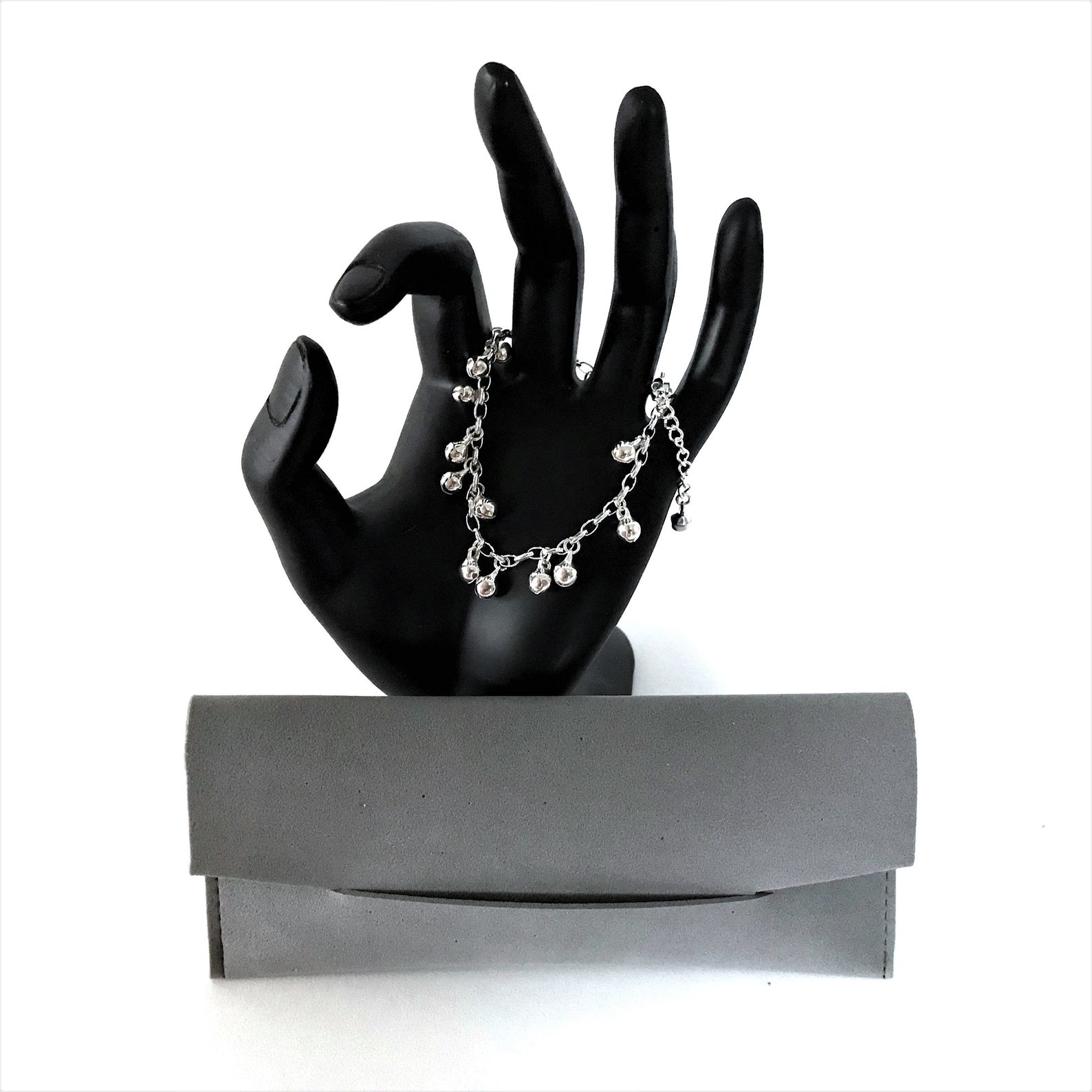 Silver bell bracelet small charms bracelet in long lasting Etsy