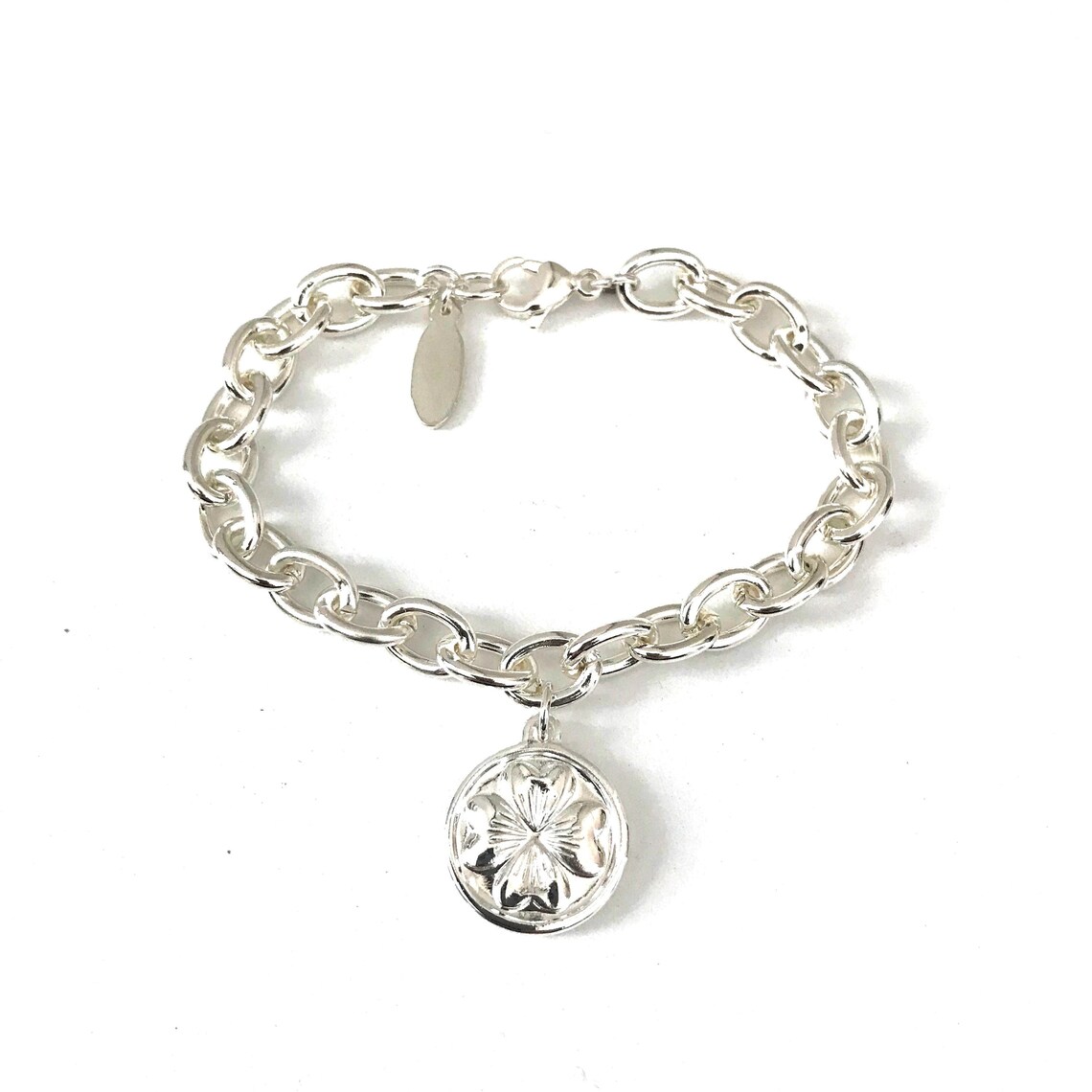 Lucky bracelet for women silver lucky charm bracelet clover Etsy