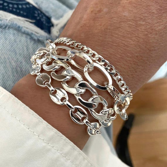 Stainless Steel Cable Heart Chain Bracelet 7 1/2 - 5.5mm - 1 Bracelet