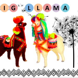 Big Llama Ornaments, Peruvian ethnic decoration, anniversary christmas gifts, boho ethnic decorations, handmade tree alpaca decor