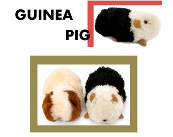 PERUVIAN GUINEA PIG Plushie, Baby Alpaca Fiber White Stuffed Guinea Pig Toy, Stuffed Peruvian Cuy Toy, Soft ethnic handmade birthday plushie