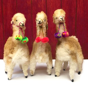 Big Beige Peruvian Alpaca Ornament image 3