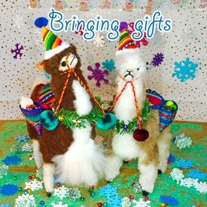 Big Beige Peruvian Alpaca Ornament Bringing Gifts