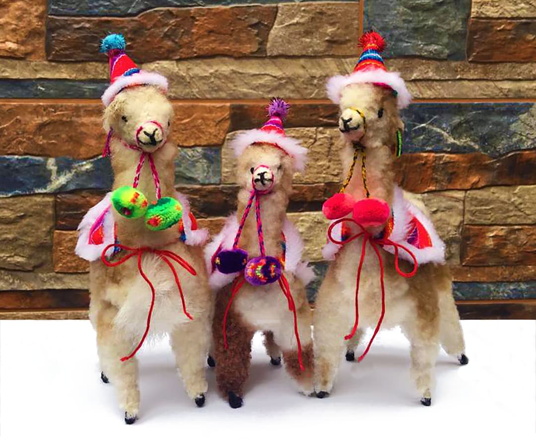 Santa Handmade 3in Felt Alpaca