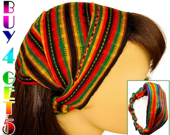 Rasta / Rainbow Color Peruvian fabric, Peruvian textile, Multicolor, Woven Turban Headband, Headband Head Wrap, boho headband, wide headband