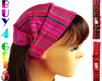 Hot Pink / Pink / Red Peruvian fabric, Peruvian textile, Multicolor, Woven Turban Headband, Headband Head Wrap, boho headband, wide headband