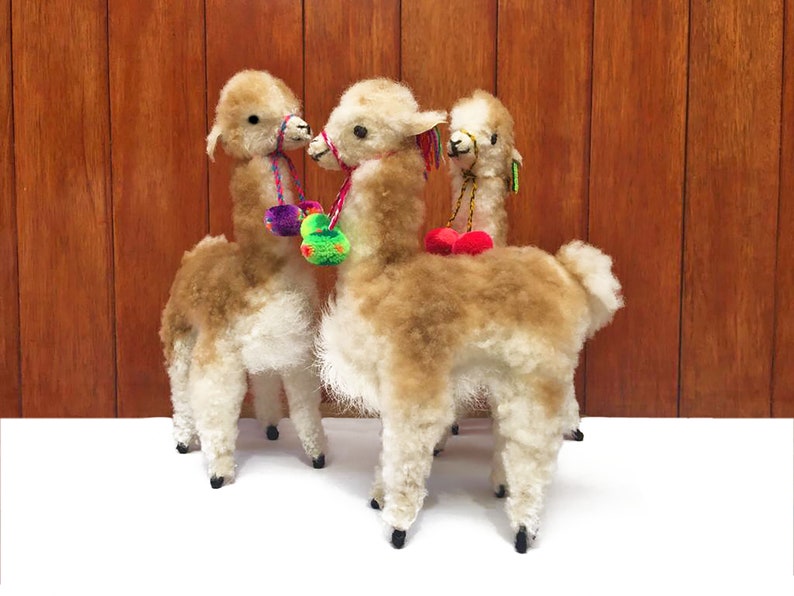 Big Beige Peruvian Alpaca Ornament image 1