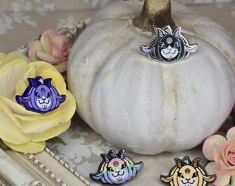 Pumpkin Pets Enamel Pins, Jack o Lantern Pins, Goat Pins, Gothic Pins, Halloween Pins, Pumpkin Pins, Creepy Cute Pins
