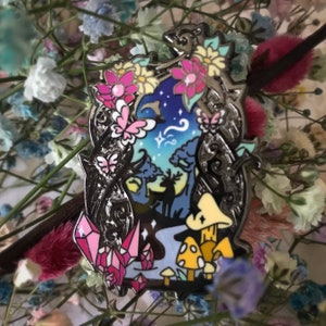Into The Fae Wood Enamel Pins, Fae Enamel Pins, Fantasy Pins, Magic Forest Pins, Fairy Pins, Shooting Star Pins, Aurora Borealis Pins
