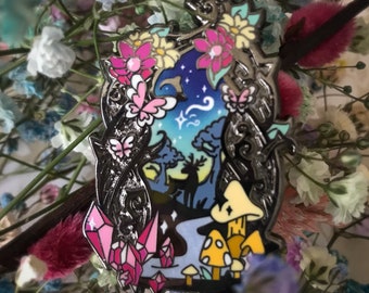 Into The Feen Holz Emaille Pins, Feen Emaille Pins, Fantasy Pins, Magic Forest Pins, Fairy Pins, Shooting Star Pins, Aurora Borealis Pins