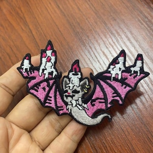 Bat Iron On Patches, Pastel Goth Patches, Bat Patch, Reflective Patches, Creepy Cute Patches, Ghost Patches, Goth Patches, Cute Bat