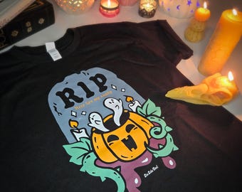 RIP Here Lies My Sanity T Shirt, Jack o Lantern T shirt, Pumpkin T Shirt, Halloween T Shirt, Kawaii Shirts, Creepy Cute Shirts, Gothic T's