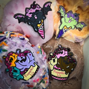 Eye Scream Anti Social Enamel Pins, Summerween Pins, Bat Pins, Jack o Lantern Pins, Pumpkin Pins, Ice Cream Pins, Halloween Pins,