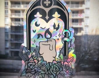 Spellcast Suncatcher Window Decals, Creepy Cute Window Decals, Pastel Goth Suncatchers, Bat Suncatchers, Bat Decals, Gothic Decals